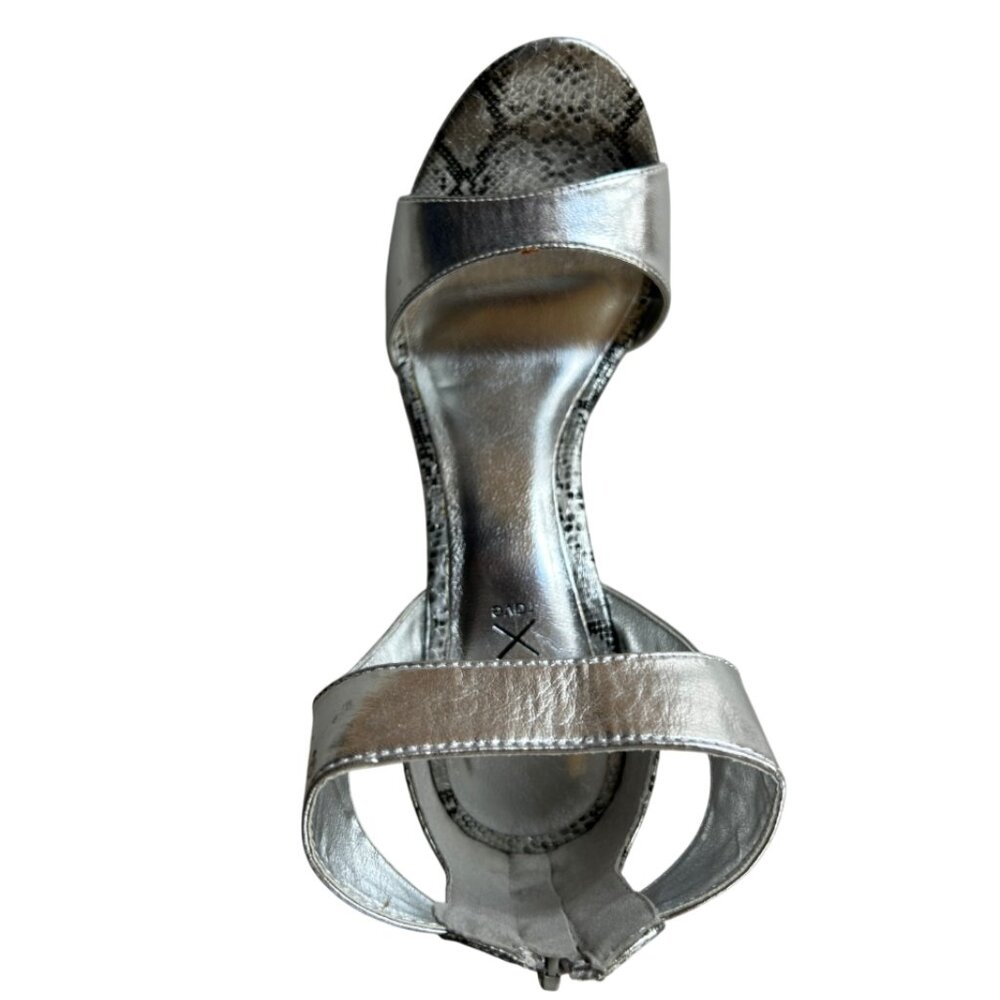 BCBG Max Rave Envy Women Stiletto Sandal Cocktail Heels Silver Shoes 8 M NIB - Picture 6 of 6